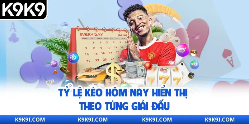 Tỷ lệ kèo hôm nay hiển thị theo từng giải đấu