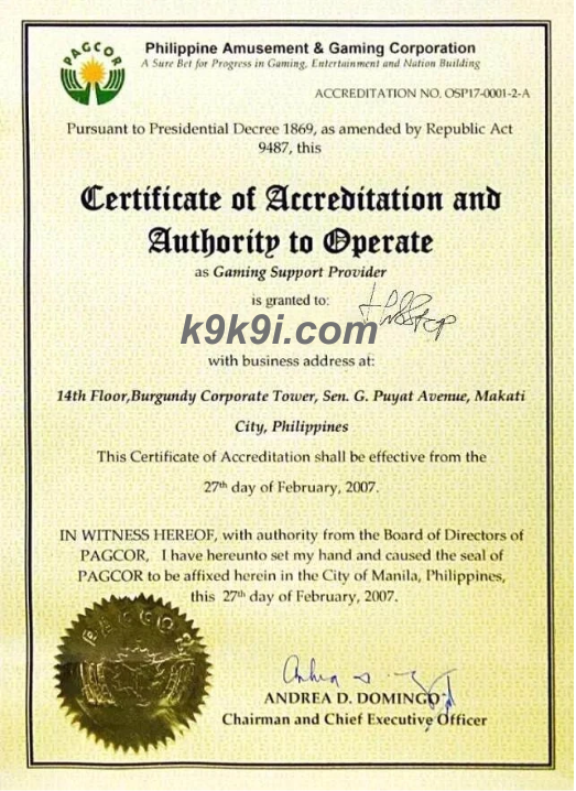 Chứng nhận k9k9i.com